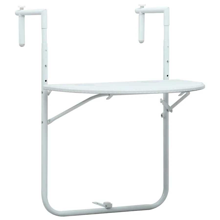 Table de balcon Blanc 60x64x83,5 cm Plastique Aspect de rotin