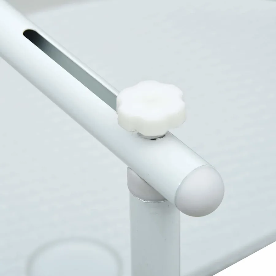 Table de balcon Blanc 60x64x83,5 cm Plastique Aspect de rotin - 7