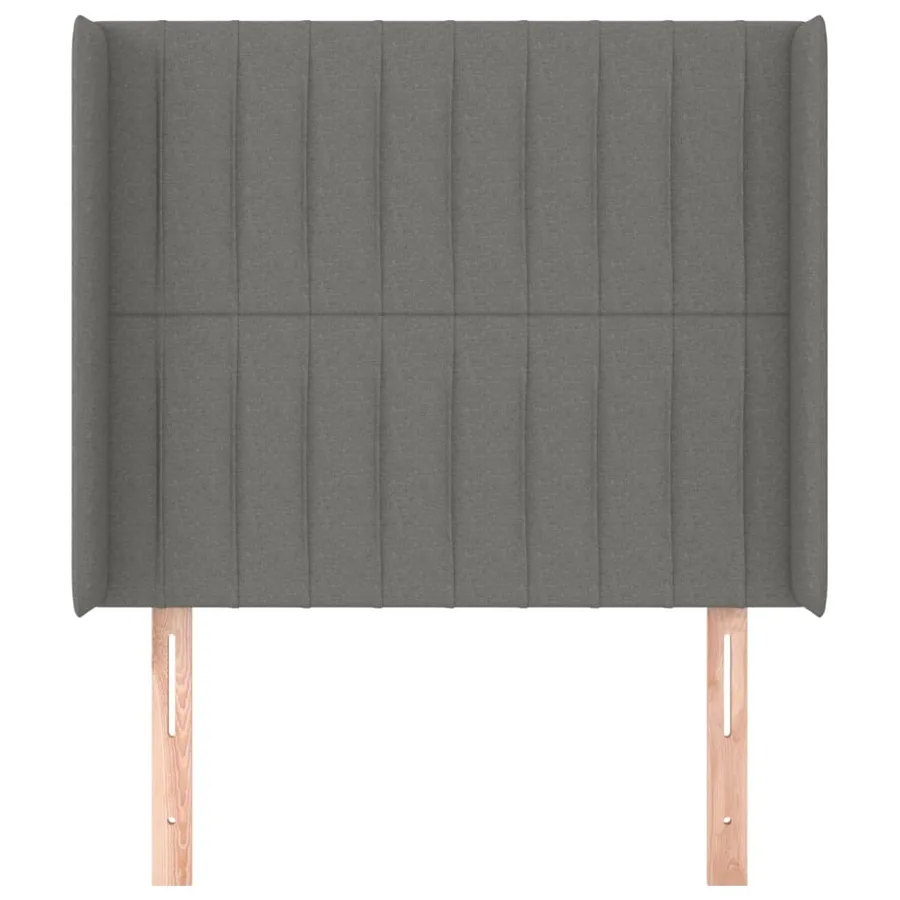Tête de lit avec oreilles Gris foncé 103x16x118/128 cm Tissu - 3