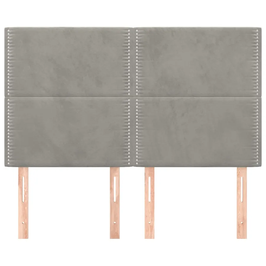 Tête de lit Gris clair 144 x 5 x 118/128 cm Velours - 3