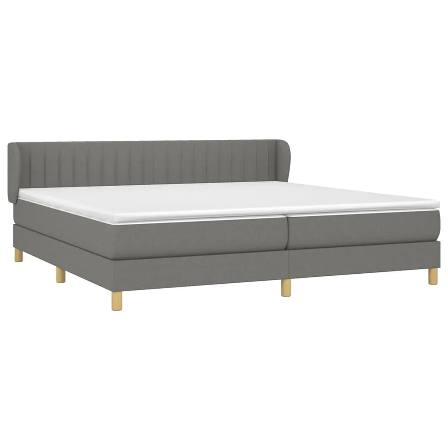Sommier à lattes de lit avec matelas Gris foncé 200x200cm Tissu - 3