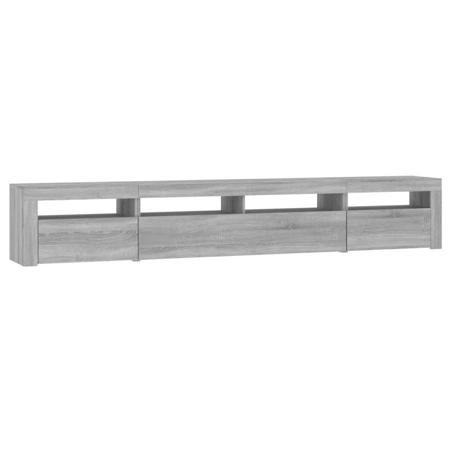 Meuble TV avec lumières LED Sonoma gris 240x35x40 cm - 6