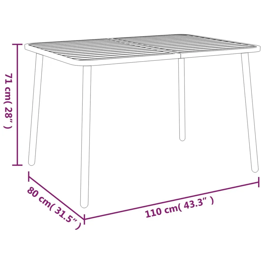 Ensemble à manger de jardin 7 pcs anthracite acier - 11