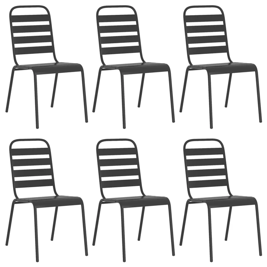 Ensemble à manger de jardin 7 pcs anthracite acier - 4