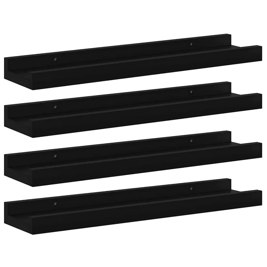 Étagères murales 4 pcs Noir 40x9x3 cm - 2