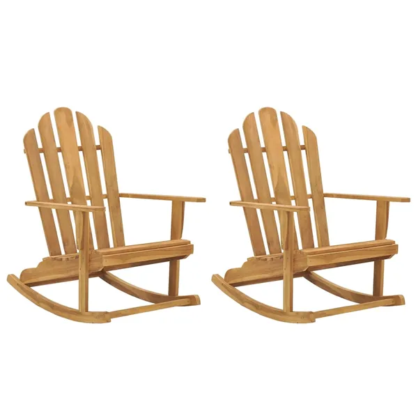 Chaises à bascule Adirondack lot de 2 Bois de teck massif