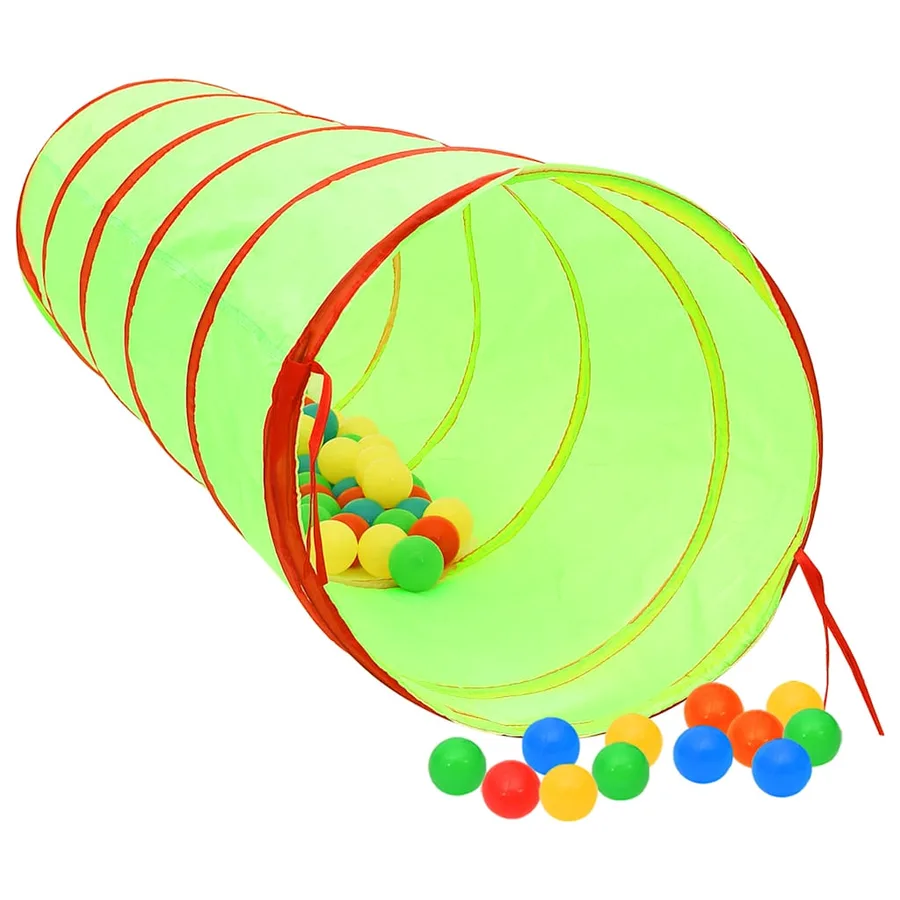 Tunnel de jeu pour enfants avec 250 balles Vert 175cm Polyester - 2