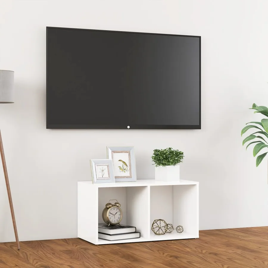 Meuble TV blanc 72x35x36,5 cm bois d’ingénierie