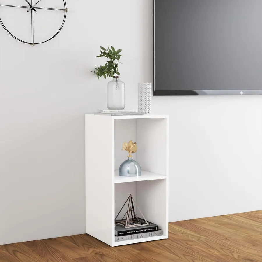 Meuble TV blanc 72x35x36,5 cm bois d’ingénierie - 3