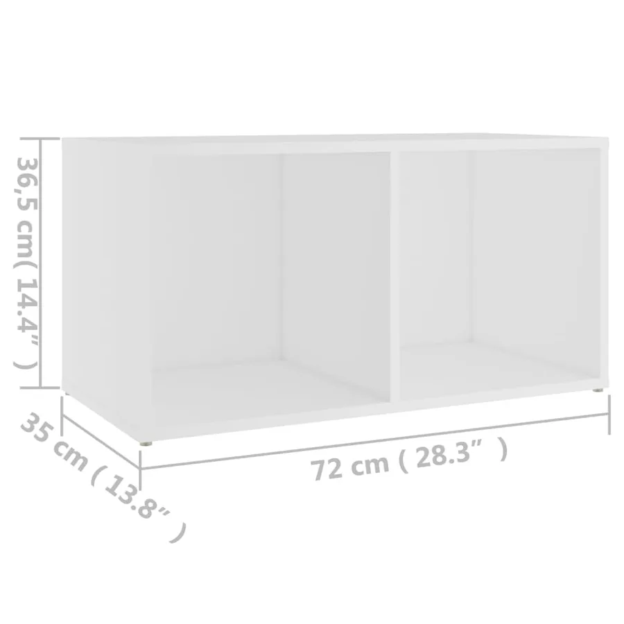 Meuble TV blanc 72x35x36,5 cm bois d’ingénierie - 8