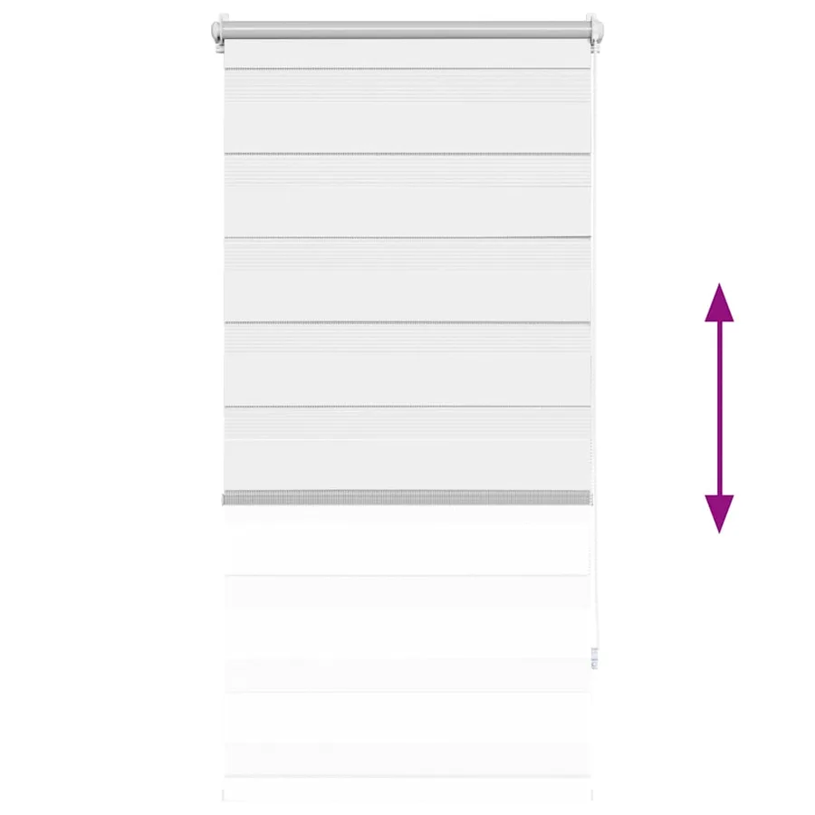 Store vénitien zébré 60,9 x 120 cm, largeur du tissu 56,7 cm, blanc - 5