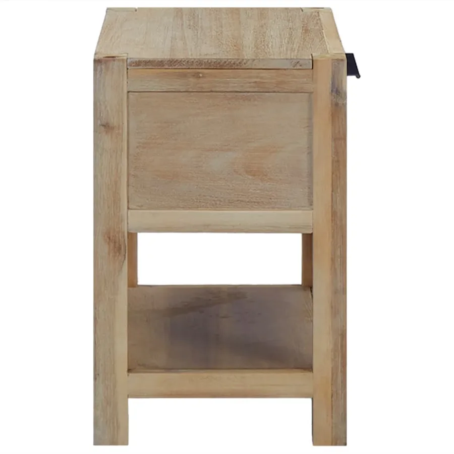Table de chevet avec tiroir 40x30x48 cm Bois d'acacia solide - 4