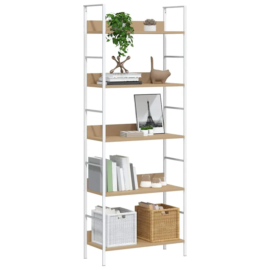 Bibliothèque à 5 niveaux chêne 60x27,6x158,5 cm bois ingénierie - 3