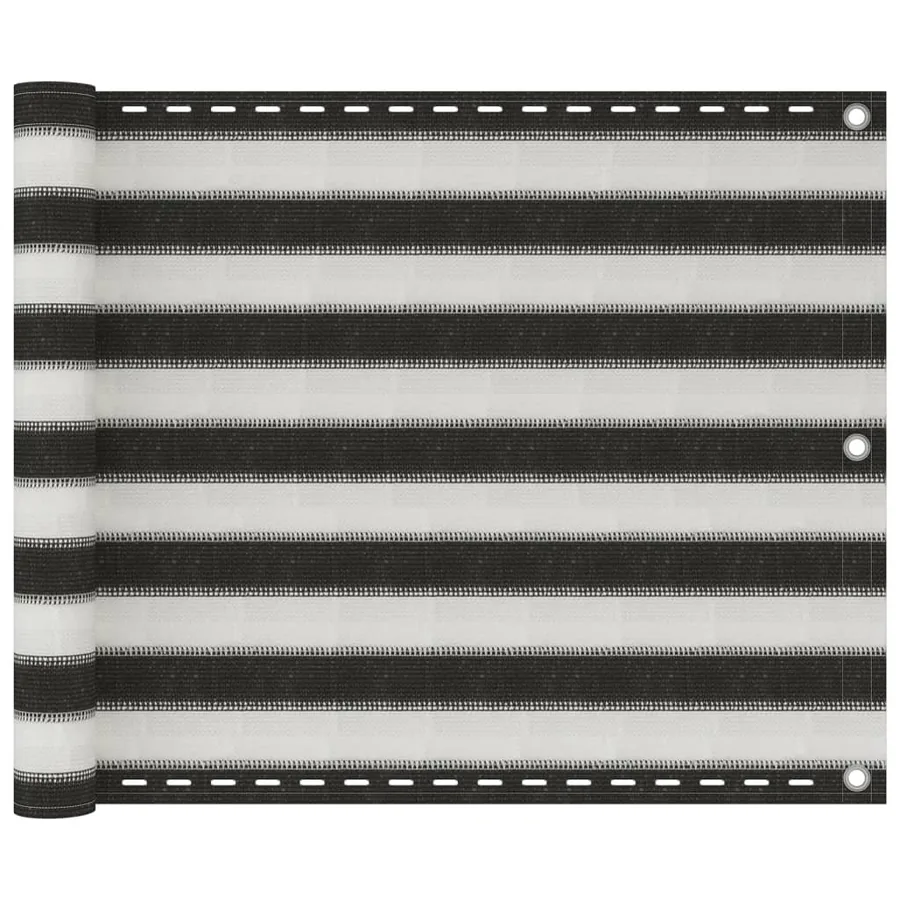Écran de balcon en PEHD 75x400 cm Anthracite et blanc