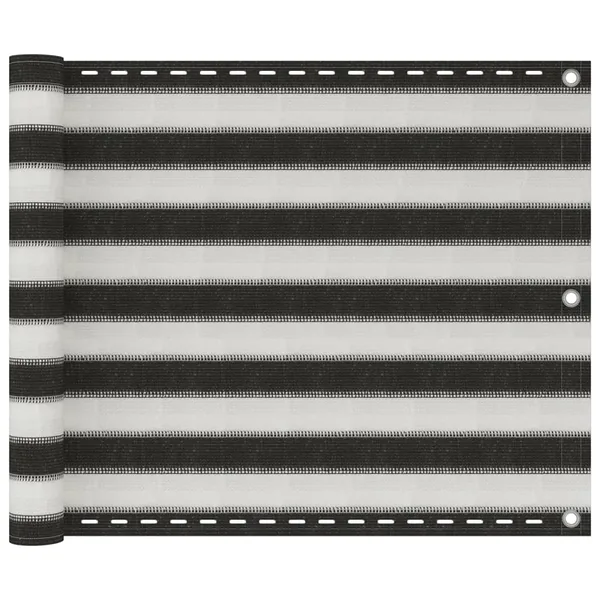 Écran de balcon en PEHD 75x400 cm Anthracite et blanc