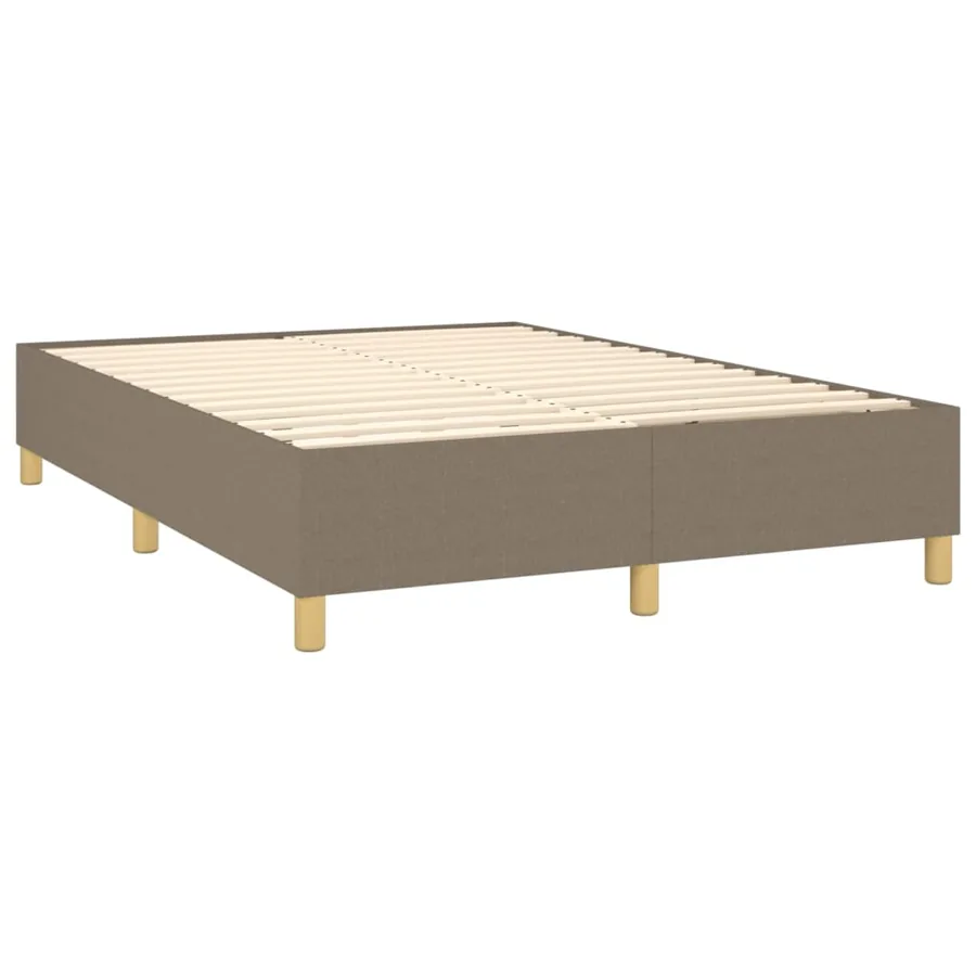 Sommier à lattes de lit avec matelas Taupe 140x200 cm Tissu - 4