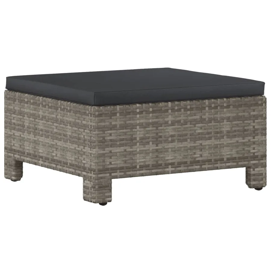 Salon de jardin 5 pcs avec coussins Gris Résine tressée - 6