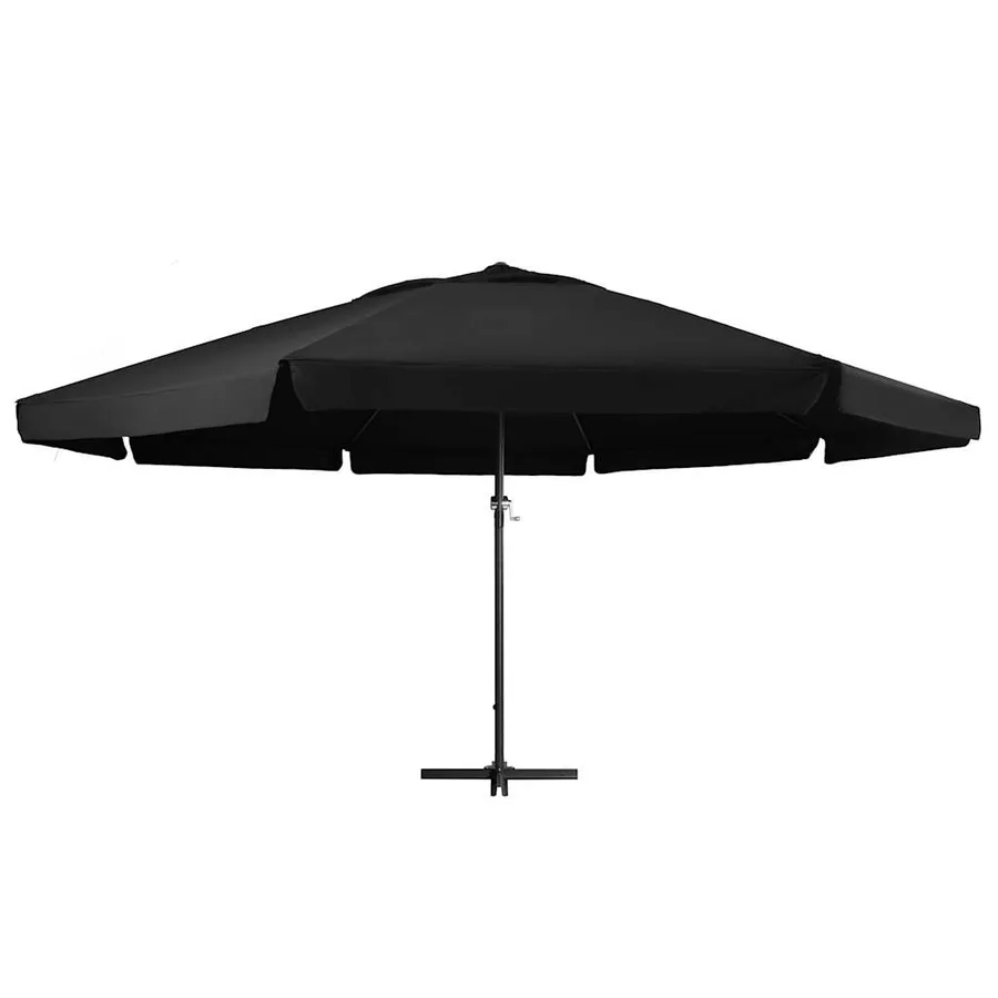 Parasol de jardin avec mât en aluminium 600 cm noir - 2