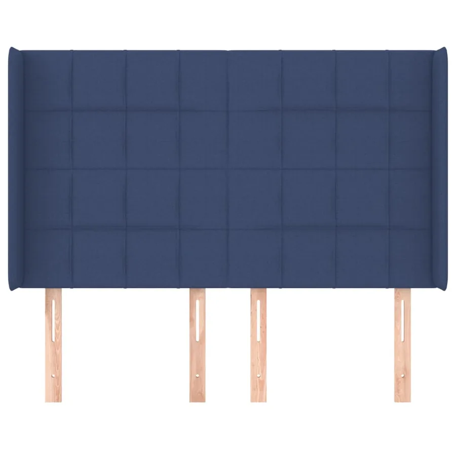 Tête de lit avec oreilles Bleu 147x16x118/128 cm Tissu - 3