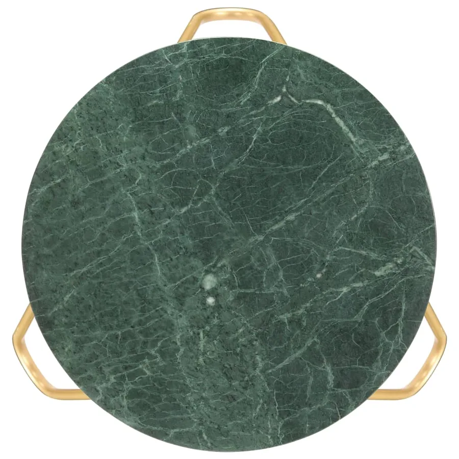 Table basse Vert 65x65x42 cm Pierre véritable et texture marbre - 2