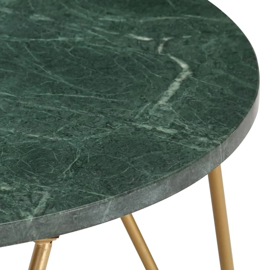 Table basse Vert 65x65x42 cm Pierre véritable et texture marbre - 3