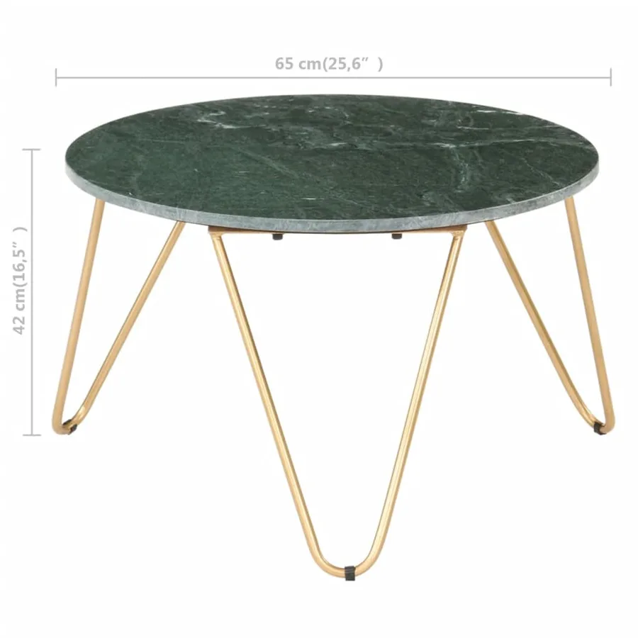 Table basse Vert 65x65x42 cm Pierre véritable et texture marbre - 4