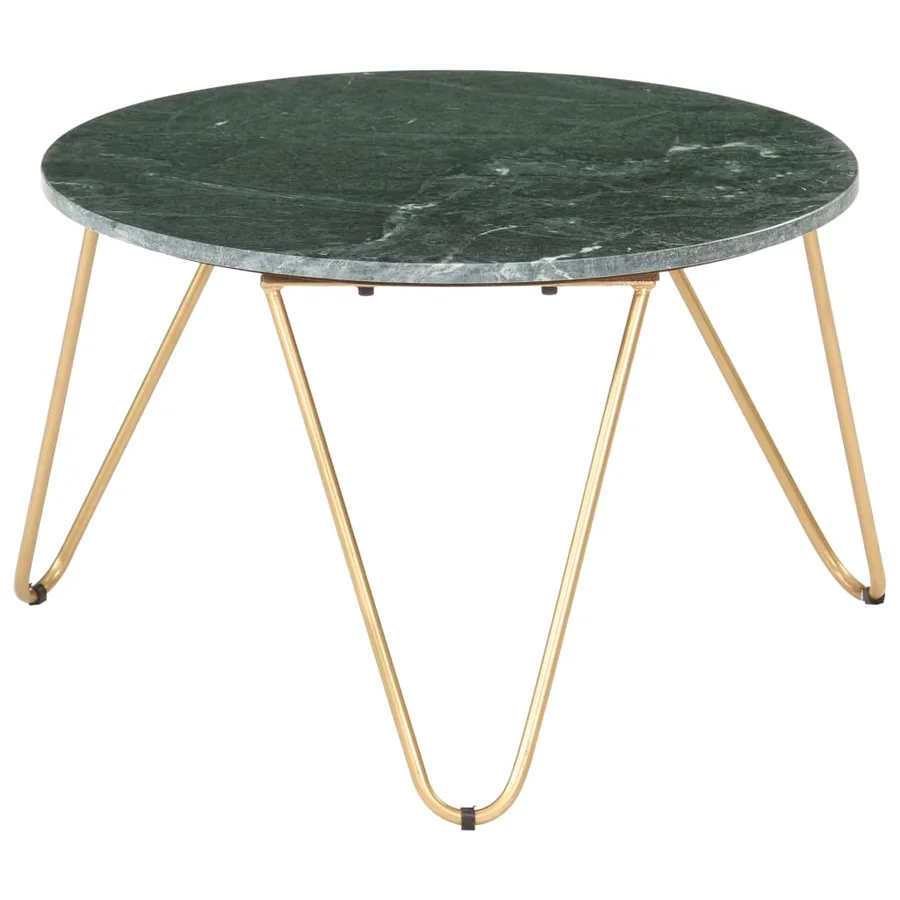 Table basse Vert 65x65x42 cm Pierre véritable et texture marbre - 5
