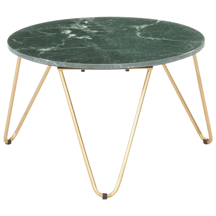 Table basse Vert 65x65x42 cm Pierre véritable et texture marbre - 6