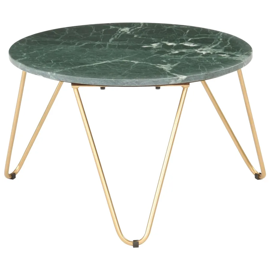 Table basse Vert 65x65x42 cm Pierre véritable et texture marbre - 8