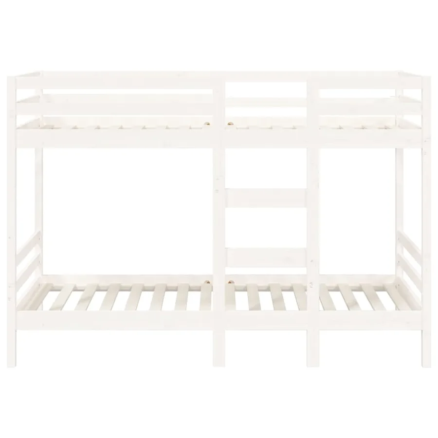 Lit superposé sans matelas blanc 80x200 cm bois de pin massif - 5