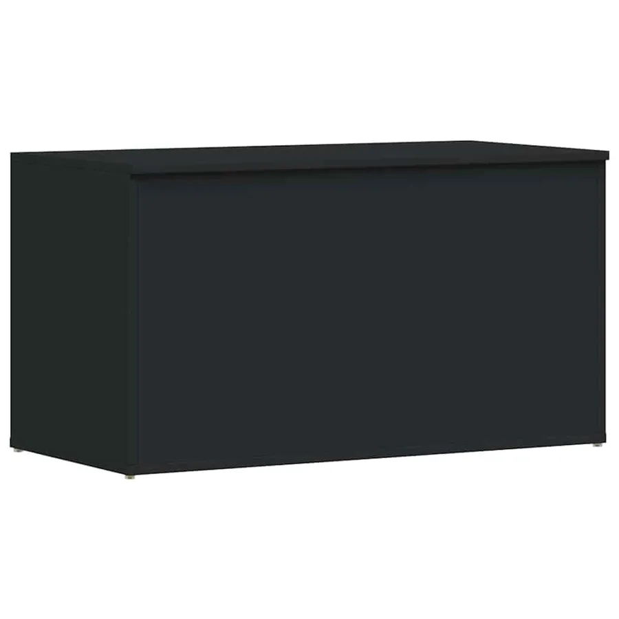 Coffre de rangement Noir 84x42x46 cm Bois d'ingénierie - 2
