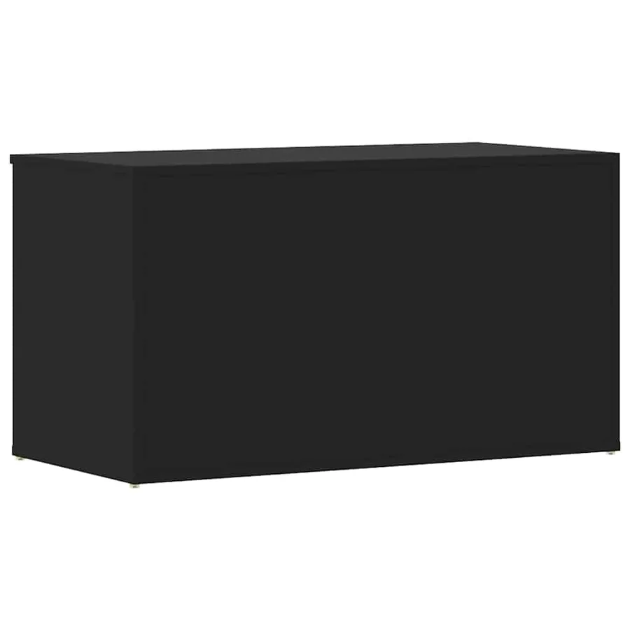 Coffre de rangement Noir 84x42x46 cm Bois d'ingénierie - 6
