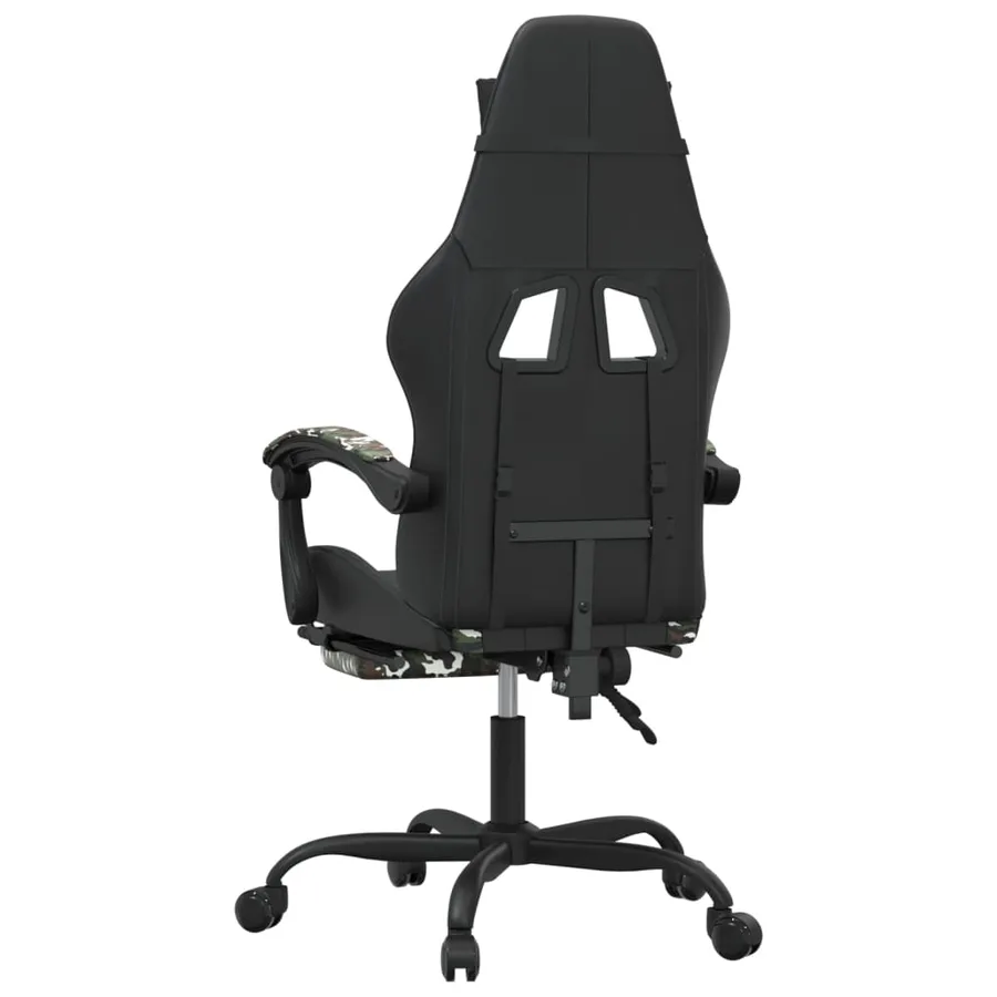 Chaise de jeu avec repose-pied Noir et camouflage Similicuir - 5