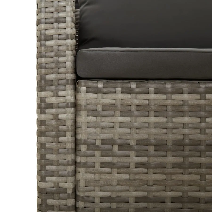 Salon de jardin 7 pcs avec coussins Gris Résine tressée - 7