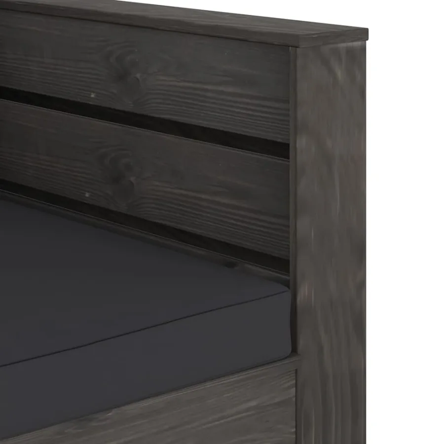 Salon de jardin 2 pcs avec coussins Bois imprégné de gris - 6