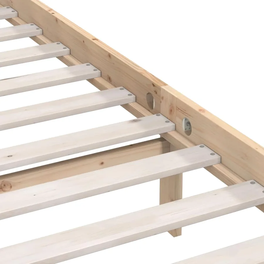Cadre de lit sans matelas bois massif 90x200 cm - 6