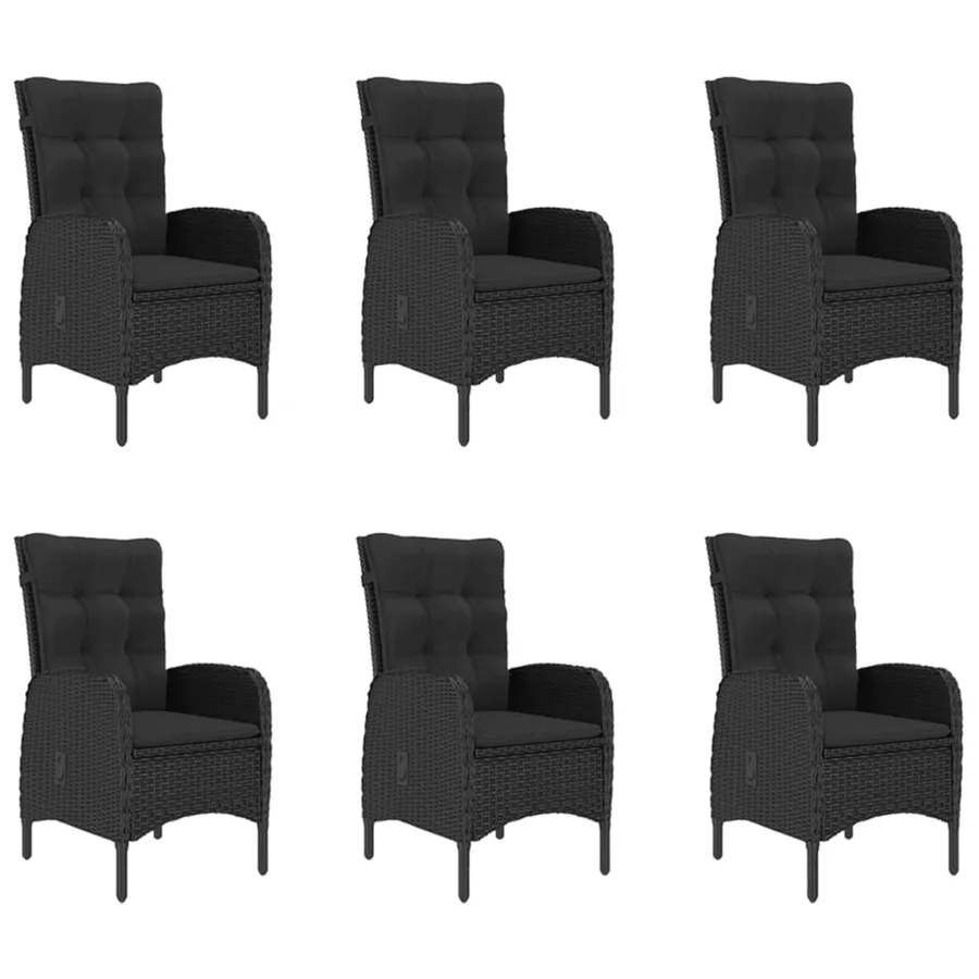 Ensemble à manger de jardin 7 pcs Noir - 7