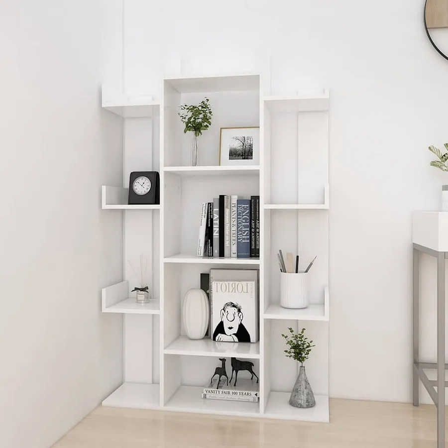 Bibliothèque Blanc 86x25,5x140 cm Bois d’ingénierie - 3