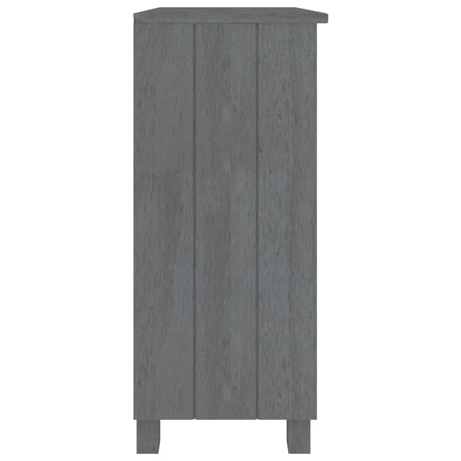Buffet HAMAR Gris foncé 85x35x80 cm Bois massif de pin - 4