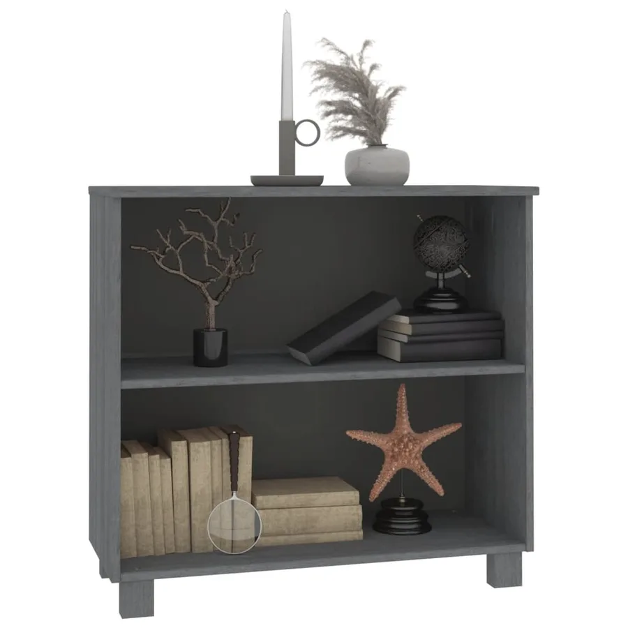 Buffet HAMAR Gris foncé 85x35x80 cm Bois massif de pin - 5