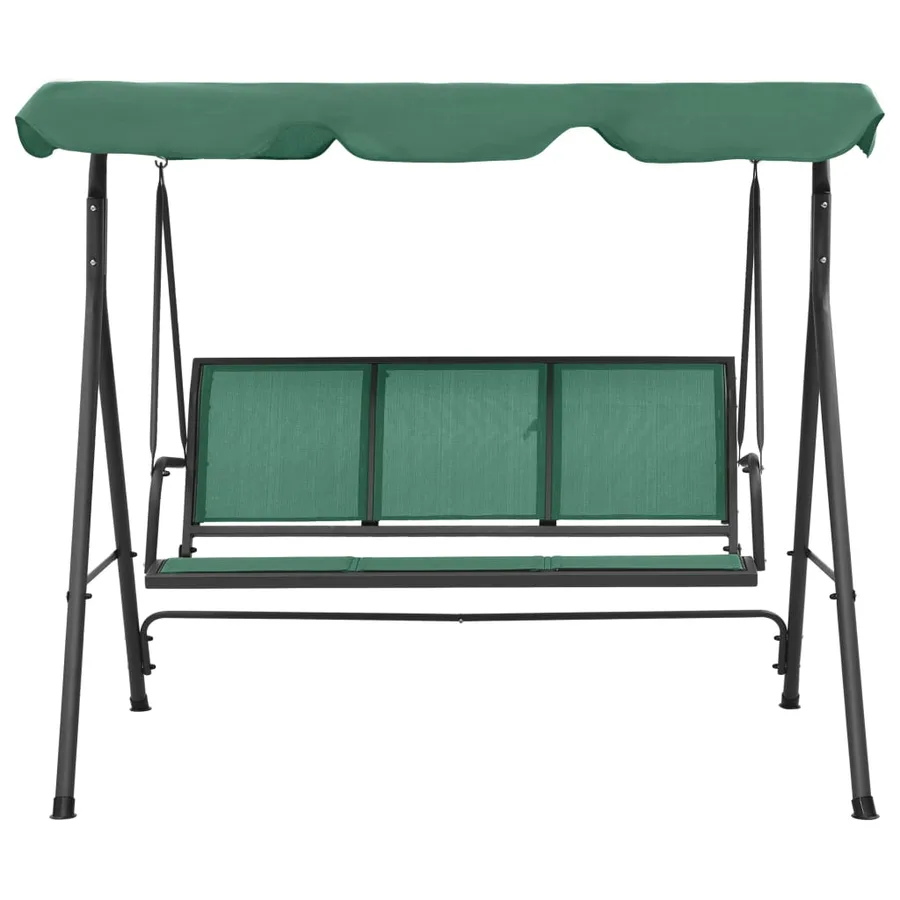 Balancelle de jardin vert 170 cm textilène et acier - 2