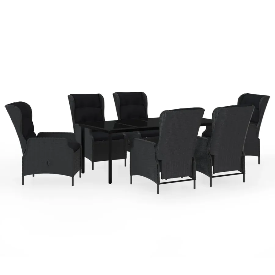 Ensemble à manger de jardin 7 pcs Gris foncé - 2