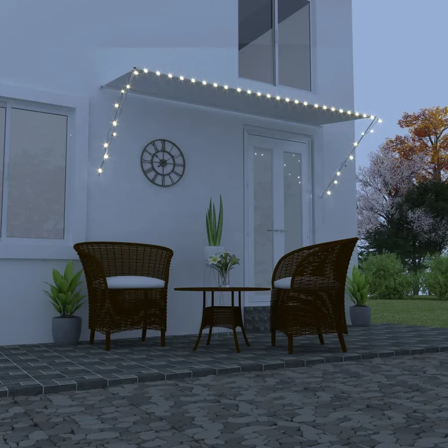 Auvent rétractable avec LED 300x150 cm Crème