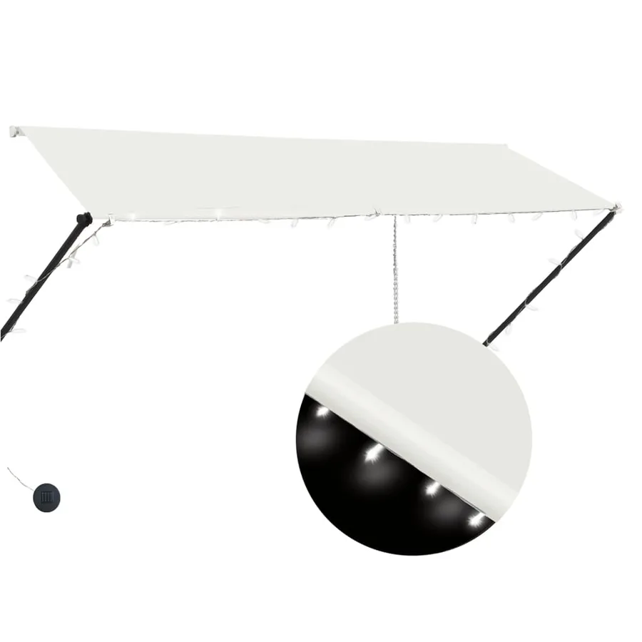 Auvent rétractable avec LED 300x150 cm Crème - 2