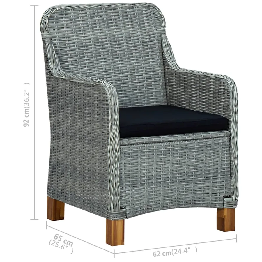Ensemble à manger de jardin 7 pcs Gris clair - 11