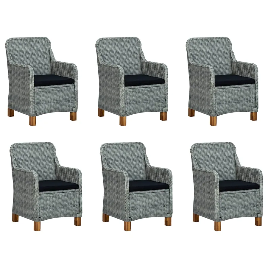 Ensemble à manger de jardin 7 pcs Gris clair - 6