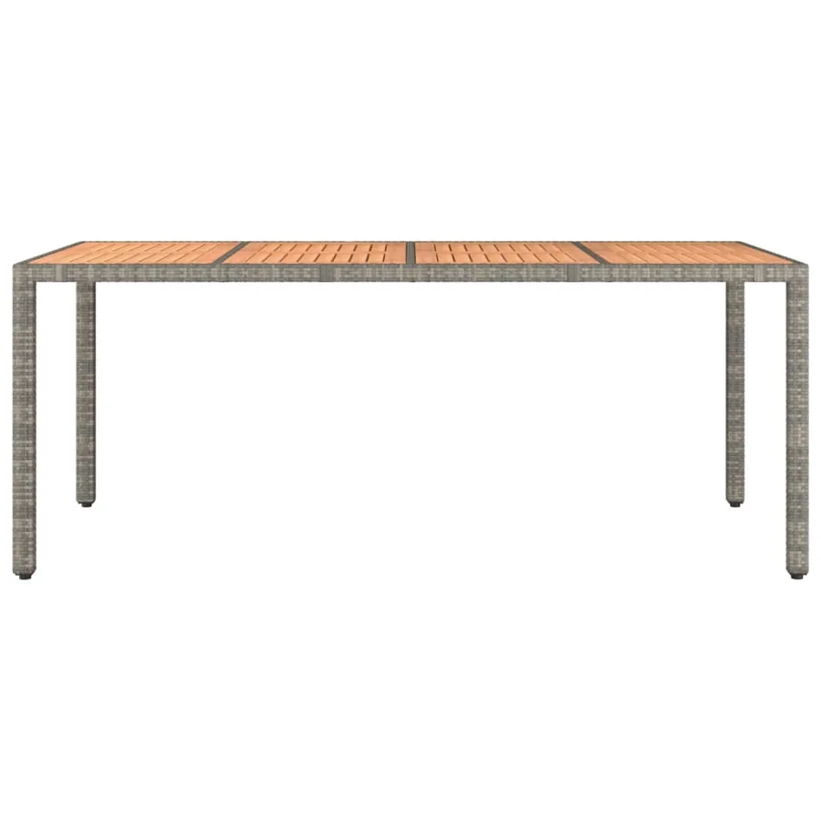 Table de jardin et dessus en bois Gris Résine tressée et acacia - 3