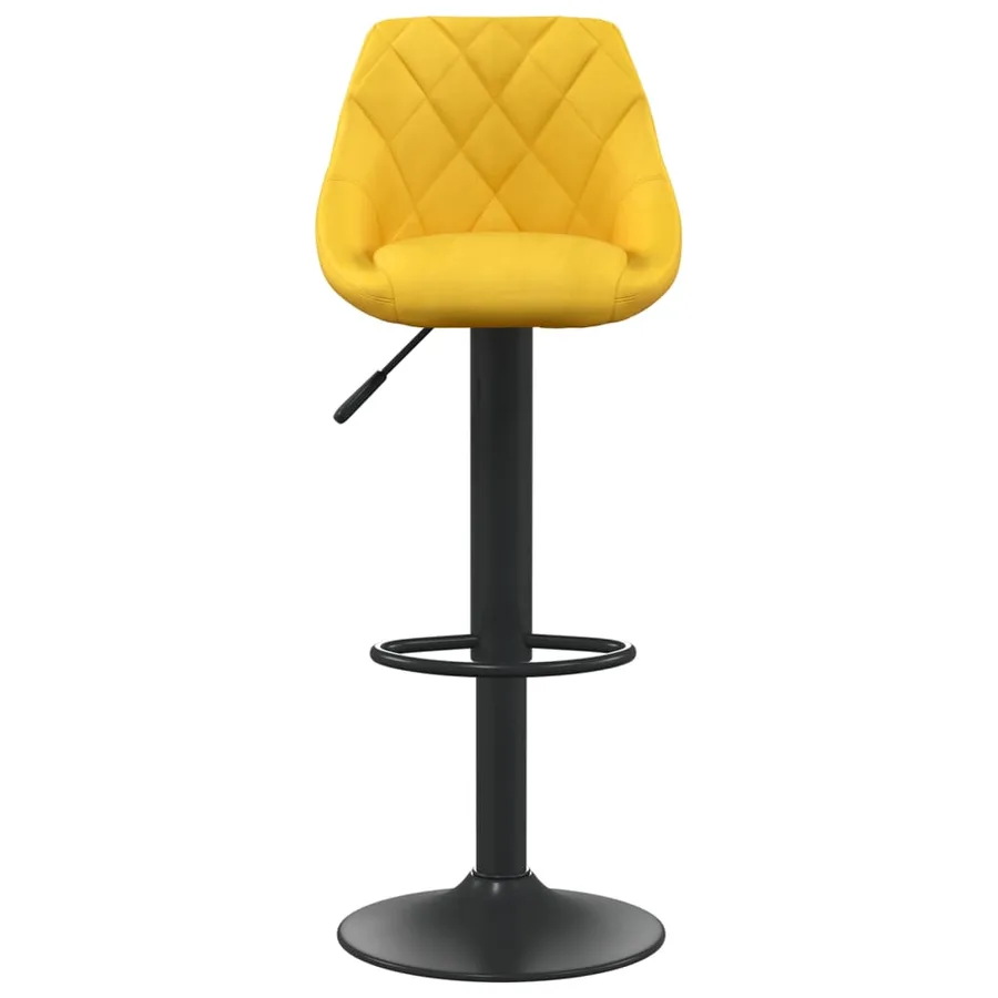 Tabourets de bar lot de 2 jaune moutarde velours - 4