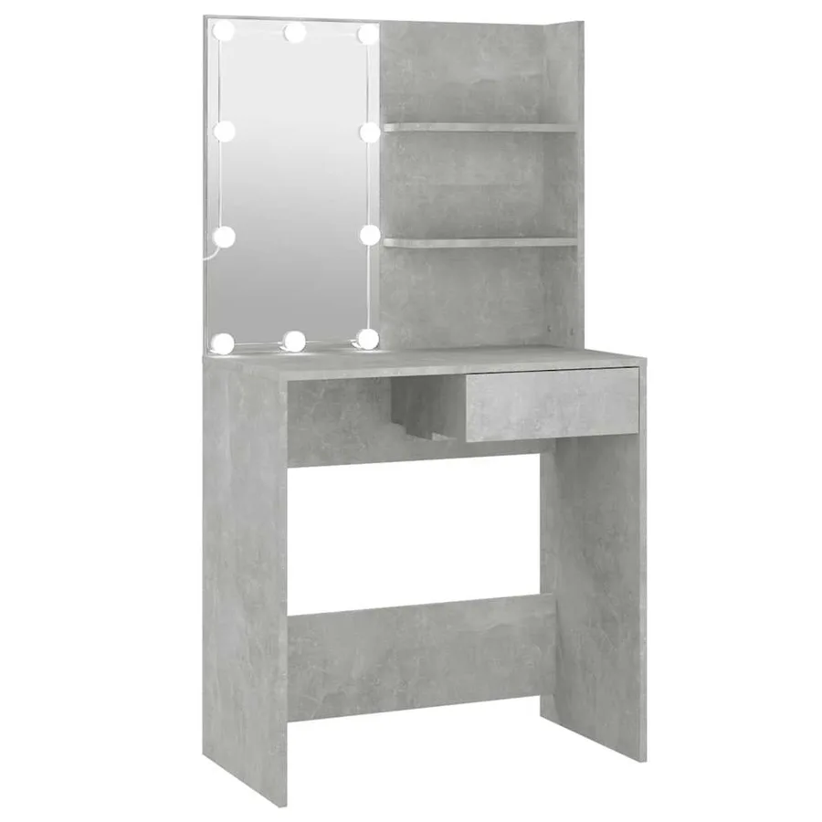 Coiffeuse avec LED Gris béton 74,5x40x141 cm - 2