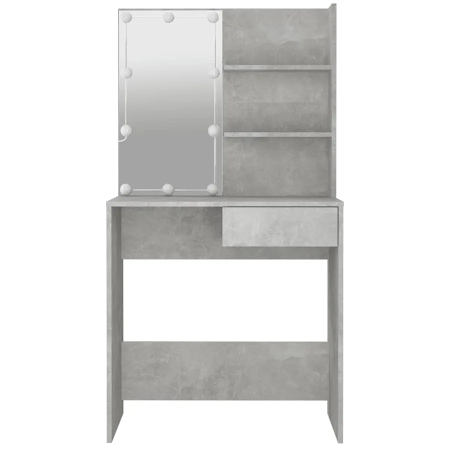 Coiffeuse avec LED Gris béton 74,5x40x141 cm - 8